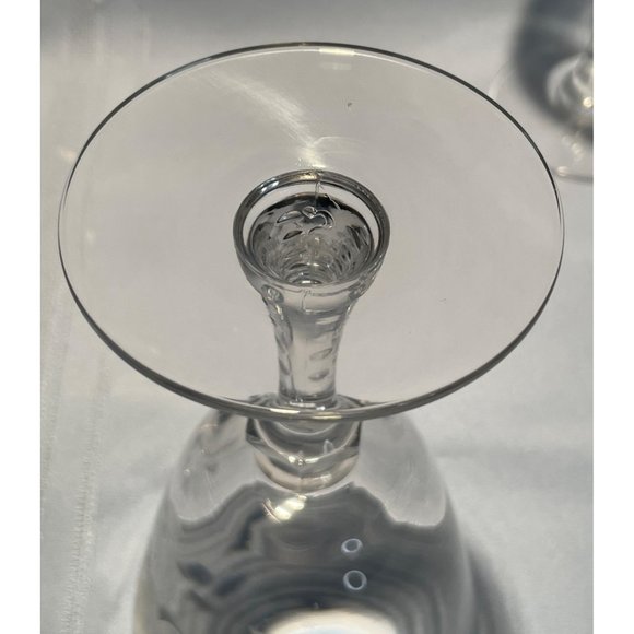 Set of 7 Crystal Rose Etched Iced Tea Glasses Cut Glass Stem Bubbles Vintage - Picture 5 of 10